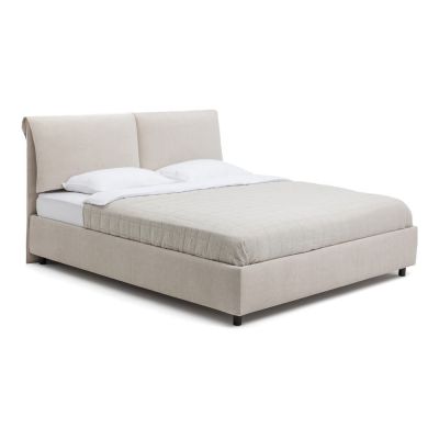 Pat dublu tapițat bej cu spațiu de depozitare cu saltea/ somieră 160x200 cm Myra Pillow - Bonami Selection