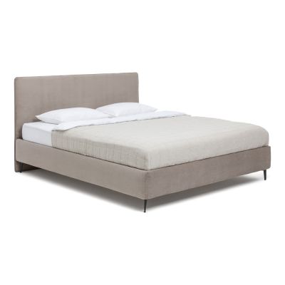 Pat dublu tapițat taupe cu saltea / somieră 160x200 cm Noira Slim - Bonami Selection