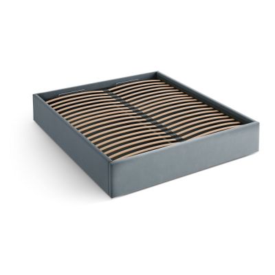 Pat matrimonial albastru deschis tapiÈu009Bat cu spaÈu009Biu de depozitare/fÄu0083rÄtÄu0083blie cu somierÄ180x200 cm Susan âu0080Micadoni