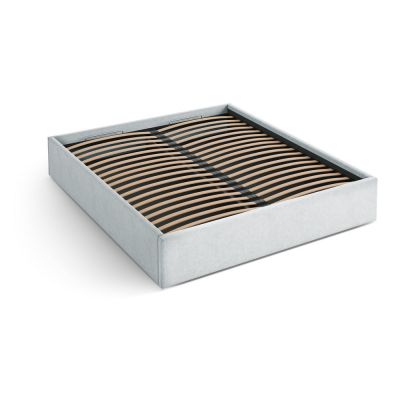 Pat matrimonial gri deschis tapiÈu009Bat cu spaÈu009Biu de depozitare/fÄu0083rÄtÄu0083blie cu somierÄ180x200 cm Susan âu0080Micadoni