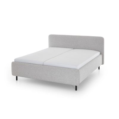 Pat matrimonial gri deschis tapițat fără somieră 140x200 cm Primo – Meise Möbel