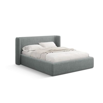 Pat matrimonial gri închis tapițat cu spațiu de depozitare cu somieră 140x200 cm Jason – Windsor & Co Sofas