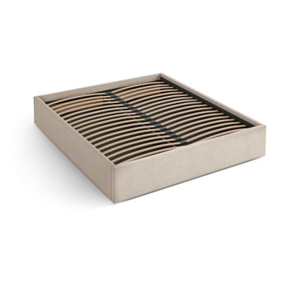 Pat matrimonial maro deschis tapiÈu009Bat cu spaÈu009Biu de depozitare/fÄu0083rÄtÄu0083blie cu somierÄ140x200 cm Susan âu0080Micadoni