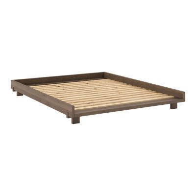 Pat matrimonial maro din lemn de pin cu somieră 160x200 cm Social – Karup Design