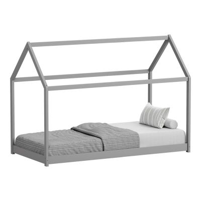 Pat pentru copii Nino Montessori, Pako World, Gri, 90x190 cm