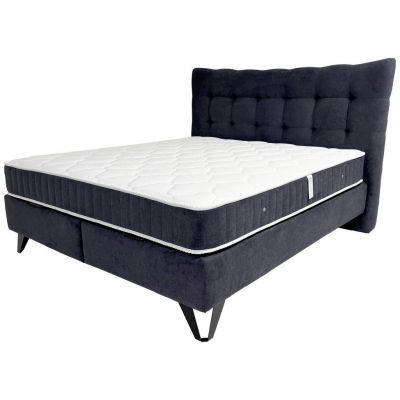 Pat Tapițat Cu Saltea 160x200, 160/200 cm, antracit
