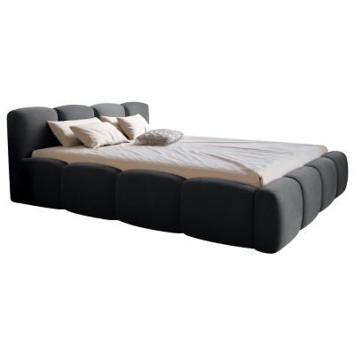 Pat Tapitat, 140/200 cm, negru