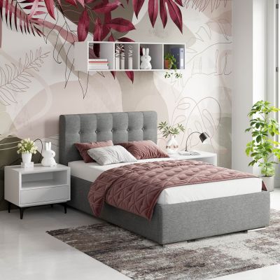 Pat tapitat copii GEORGIA Clasic, 90x200, H107, somiera, Stofa Gri V88
