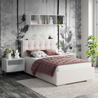 Pat tapitat de o persoana GEORGIA Clasic, 120x200, H107, somiera, Stofa Bej V03
