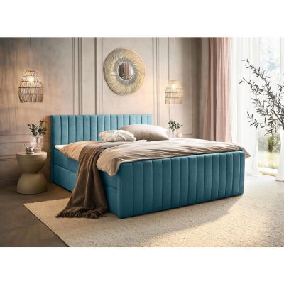 PAT TIP BOXSPRING FĂRĂ ARCURI 160/200 cm albastru deschis