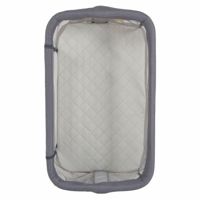 Patut Co-Sleeper Cangaroo Aura Grey 88x56 cm cu laterala culisanta, Saltea cu baza ferma si husa detasabila, Functie anti reflux, 7 nivele de reglare a inaltimii, 4 Roti cu frana,recomandat de la nastere pana la 9 kg