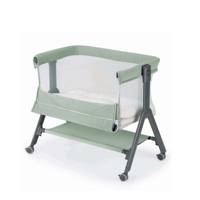 Patut Sempreconte Air Beige, co-sleeper 2 in 1 cu laterala culisanta, setare unghiulara, roti, geanta voiaj, reglabil in 8 pozitii pe inaltime
