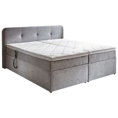 Boxspring, 180/200 cm, gri deschis