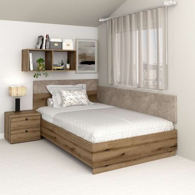 Oferta Pat colt AMBRO, 90x200, Stejar cu saltea si noptiera inclusa Oferta Pat colt AMBRO, 90x200, Stejar cu saltea si noptiera inclusa