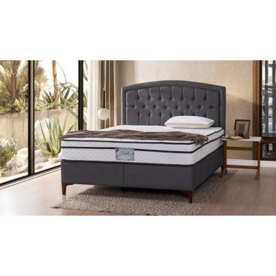 Pat Belek, gri inchis - 140x200 cm, confort superior, structură solidă, design rafinat