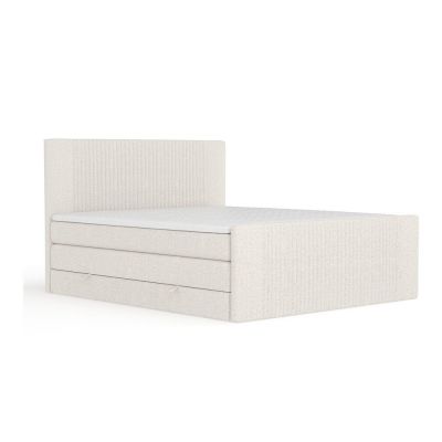Pat boxspring bej cu spațiu de depozitare 140x200 cm Bergamo – Maison de Rêve