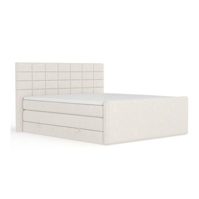 Pat boxspring bej cu spațiu de depozitare 200x200 cm Ava – Maison de Rêve