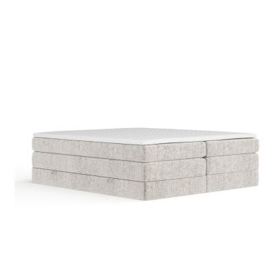Pat boxspring bej cu spaÈu009Biu de depozitare/fÄu0083rÄtÄu0083blie 200x200 cm Juniper âu0080Maison de RÃªve