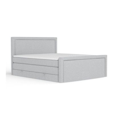 Pat boxspring gri deschis cu spațiu de depozitare 180x200 cm Lavenda – Maison de Rêve