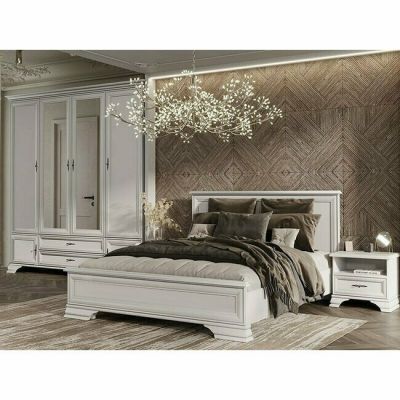 Pat Idento, design clasic, MDF și PAL, 160x200 cm, alb alpin