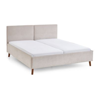 Pat matrimonial bej tapițat cu somieră 180x200 cm Piano – Meise Möbel