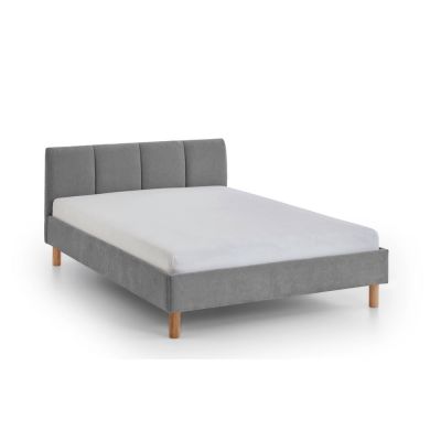 Pat matrimonial gri tapițat fără somieră 140x200 cm Joker – Meise Möbel