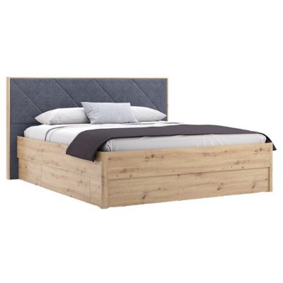 Pat Raymond fix, cadru robust și design modern, 180x200 cm, stejar-gri