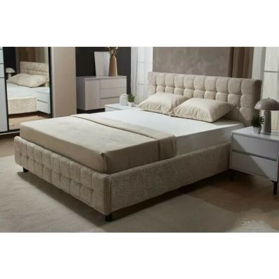 Pat Rio cu spațiu de depozitare, PAL și MDF, 180x200 cm, bej