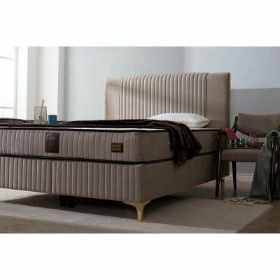 Pat + Saltea gratis Bari, lada depozitare, tesatura premium, 180x200 cm