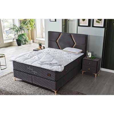 Pat + Saltea gratis Cargo, design modern, ladă de depozitare, structură solidă, tapițerie premium, 140x200 cm, gri