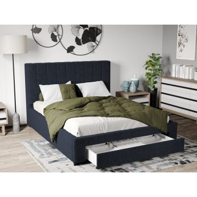 Pat Tapitat cu Sertar Albastru - Eden16 160x200