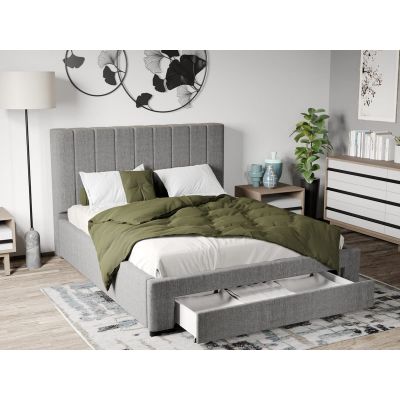 Pat Tapitat cu Sertar Gri - Falcone 21 160x200