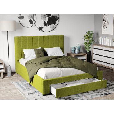 Pat Tapitat cu Sertar Verde Lime - Falcone 22 160x200