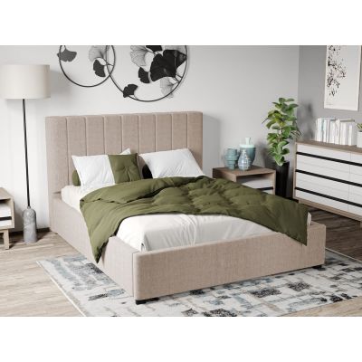 Pat Tapitat cu Somiera Fixa Bej - Falcone 102 90x200