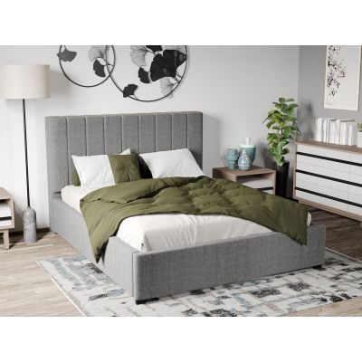 Pat Tapitat cu Somiera Fixa Gri - Falcone 21 160x200