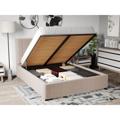 Pat Tapitat cu Somiera Rabatabila Bej - Falcone 102 140x200