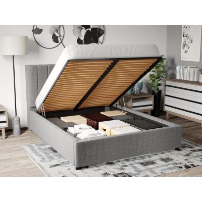 Pat Tapitat cu Somiera Rabatabila Gri - Falcone 21 160x200