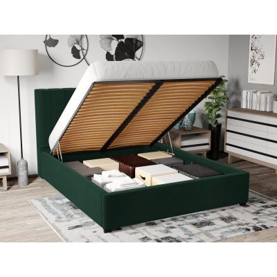 Pat Tapitat cu Somiera Rabatabila Verde Smarald - Riviera 38 180x200