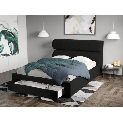 Pat Tapitat Galardo cu sertar Negru - Riviera 100 160x200