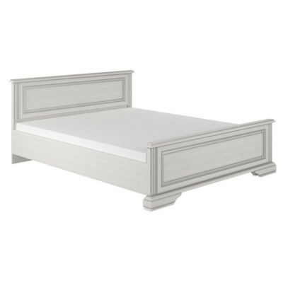 Pat White, cadru clasic sculptat, MDF frezat și PAL melaminat, 160x200 cm, frasin alb și pin argintiu