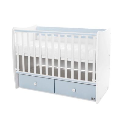 Patut balansoar Lorelli Matrix White Baby Blue, transformabil, 60x120 cm