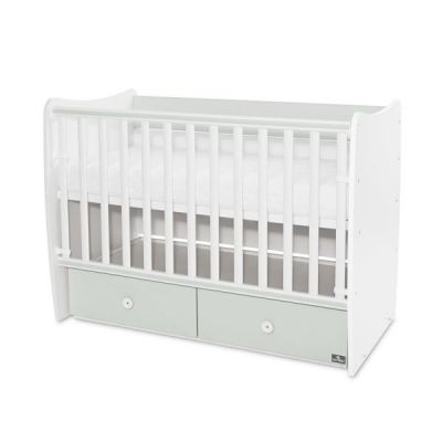 Patut balansoar Lorelli Matrix White Milky Green, transformabil, 60x120 cm