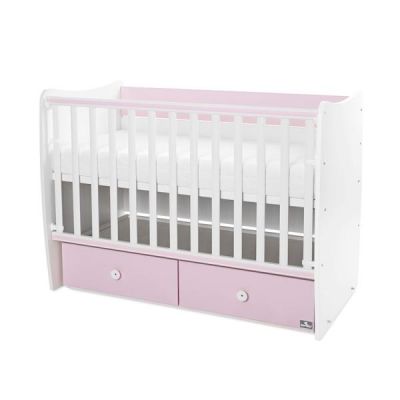 Patut balansoar Lorelli Matrix White Orchid Pink, transformabil, 60x120 cm