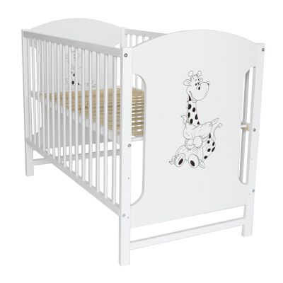 Patut din lemn pentru copii Paula, 120x60 cm, cu saltea cocos 10 cm