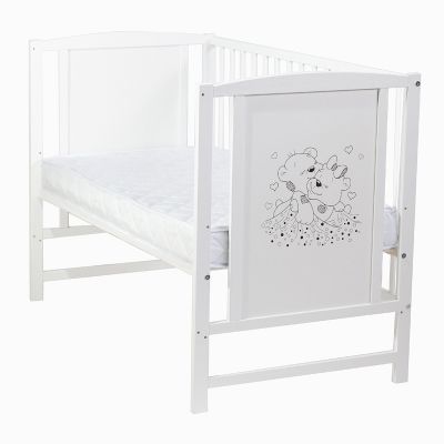 Patut pentru bebelusi 120x60 cm Bears cu laterala detasabila + Saltea Cocos