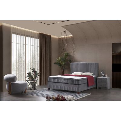 Set pat+saltea Bella 180/200 cm gri