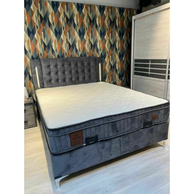 Set pat+ saltea Serenity GRI 160x200 cm