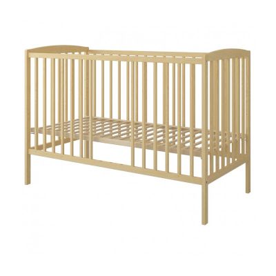 Set Patut din lemn pana la 4 ani cu somiera reglabila pe 3 nivele de inaltime Nichiduta 120x60 cm Grace Natur + Saltea cu husa detasabila din microfibra 10 cm grosime Nichiduta Cocos Comfort +