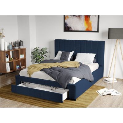 Pat Tapitat Adam cu somiera si sertar Albastru - Falcone 80