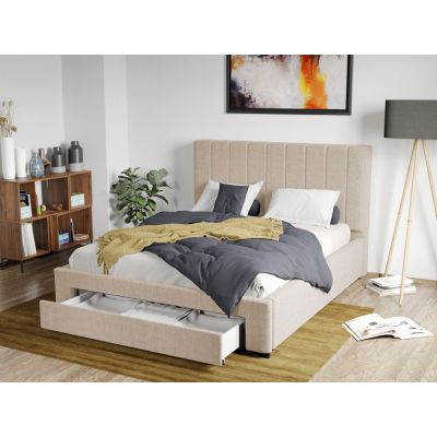 Pat Tapitat Adam cu somiera si sertar Bej - Falcone 102